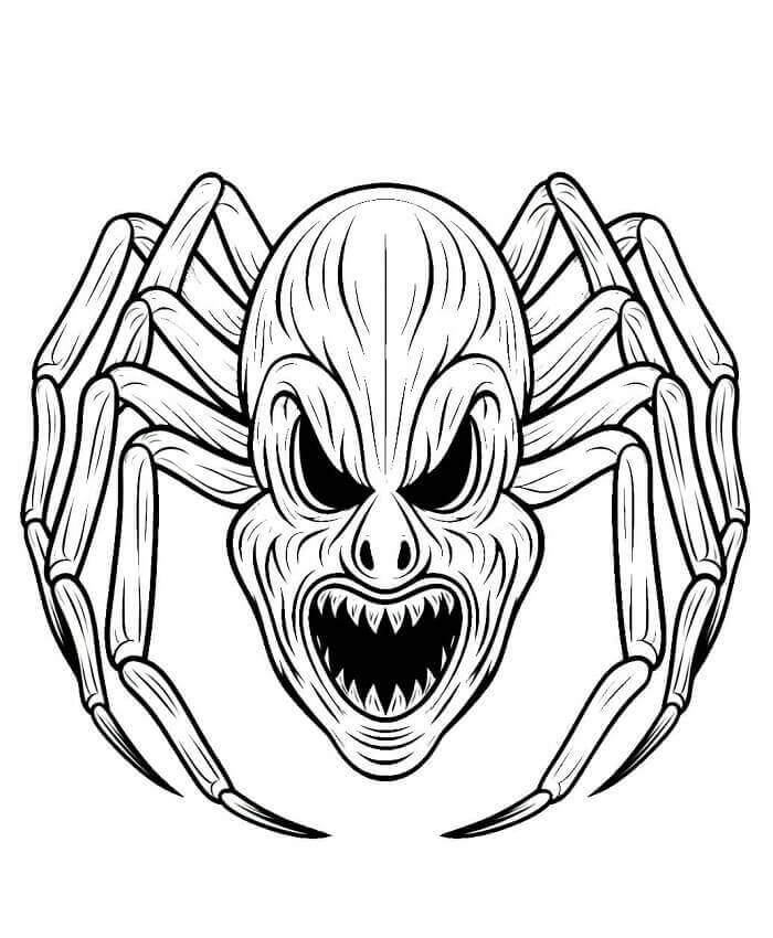 Edderkopp Halloween Maske fargelegging