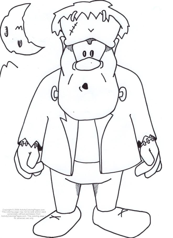 Frankenstein for 1-årige Barn fargelegging