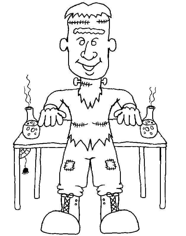Frankenstein for 4-årige Barn fargelegging