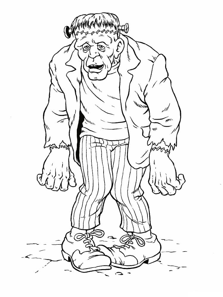 Frankenstein på Halloween fargelegging