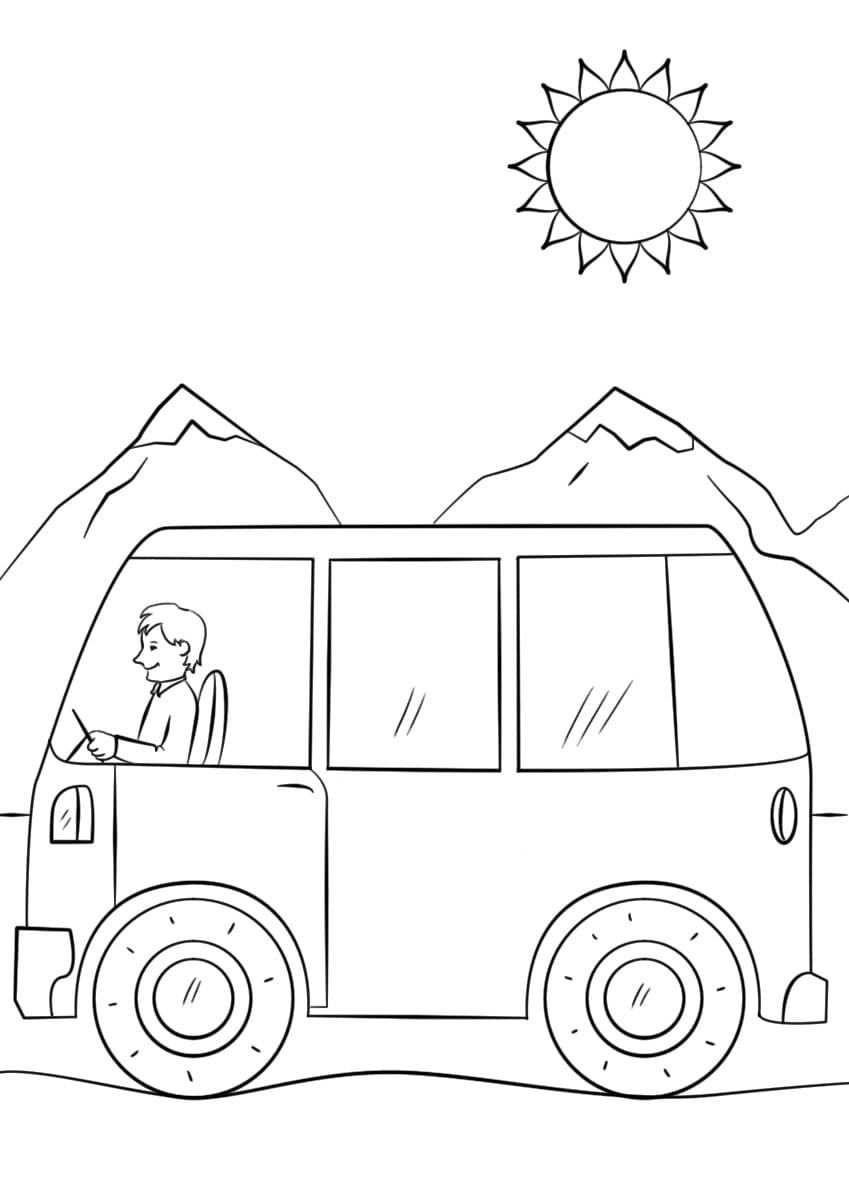 Gratis Buss Utskriftbar fargelegging