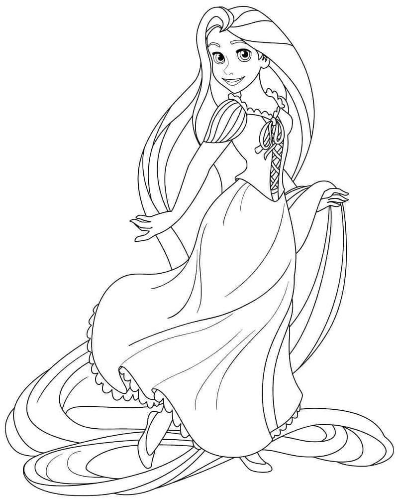 Gratis Rapunzel utskrivbar fargelegging