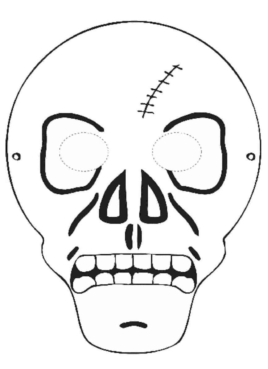 Gratis Utskriftbar Halloween Maske fargelegging