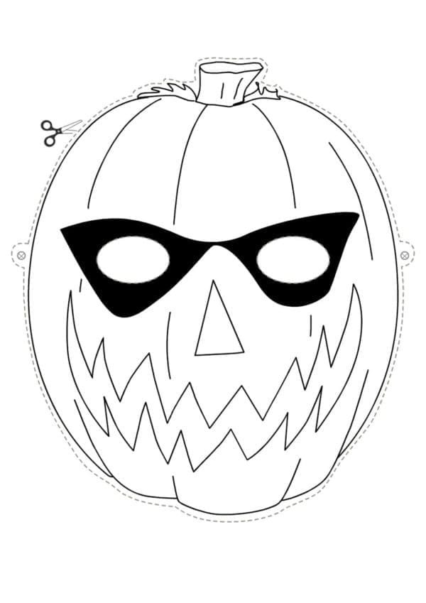 Gresskar Maske for Halloween fargelegging