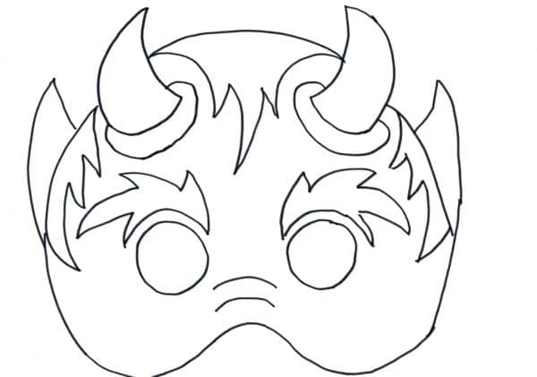 Halloween Demon Maske fargelegging
