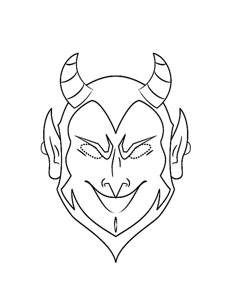 Halloween Djevel Maske fargelegging