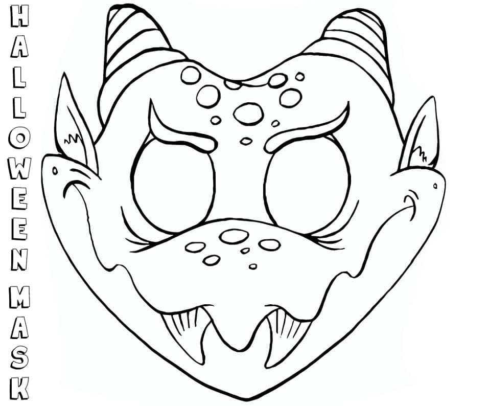 Halloween Drage Maske fargelegging