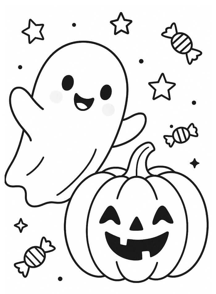 Halloween Gjenferd og Gresskar fargelegging