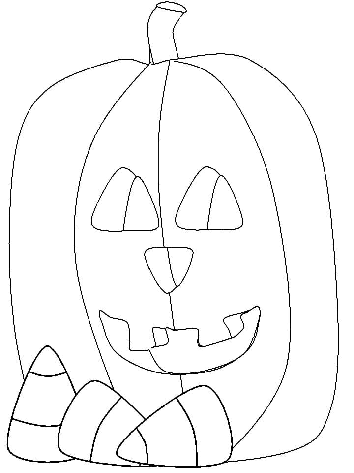 Halloween Gresskar og Sukker Mais fargelegging