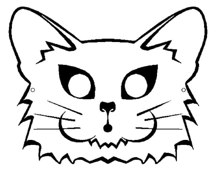 Halloween Katt Maske fargelegging