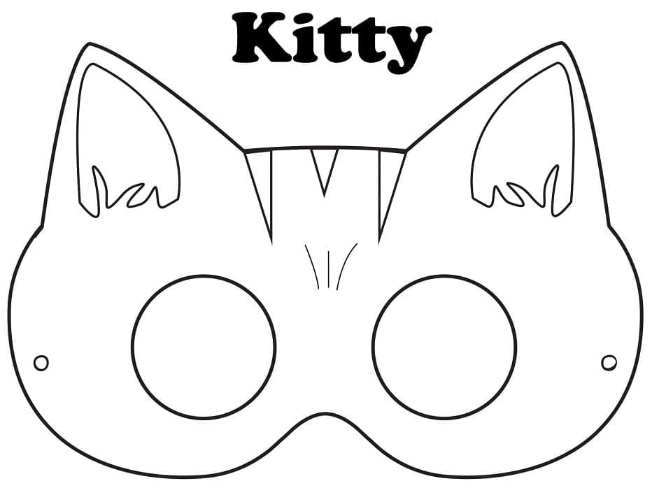 Halloween Kattunge Maske fargelegging