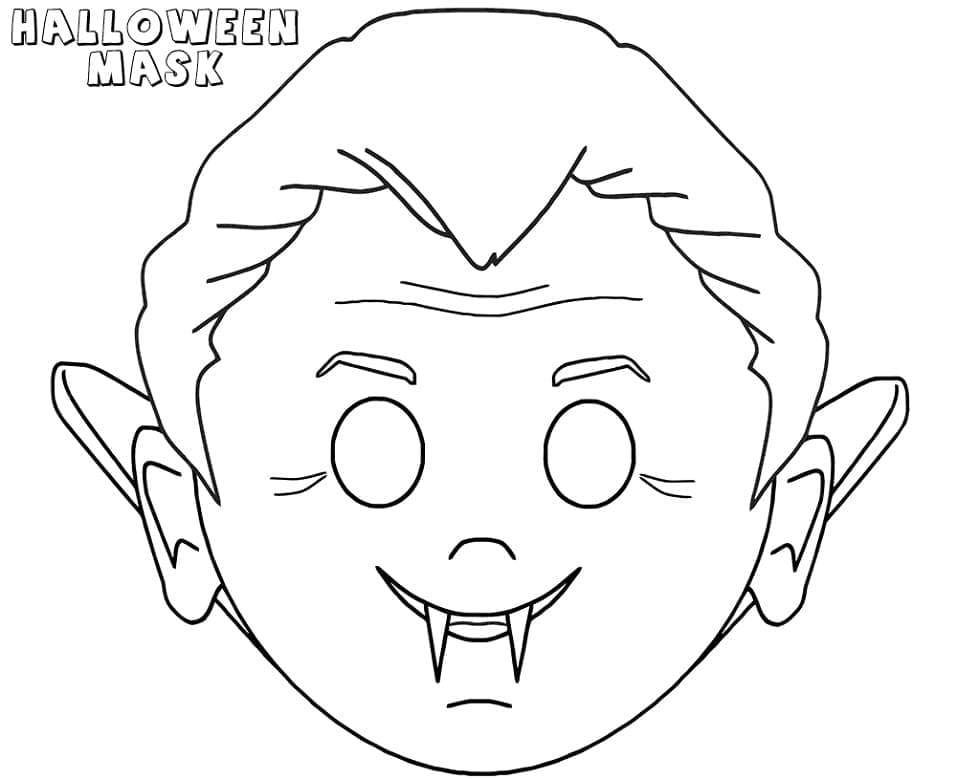 Halloween Maske Gratis Også fargelegging