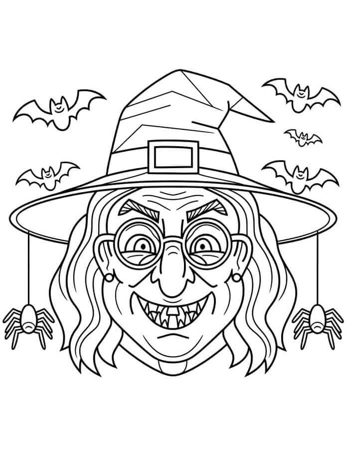 Heks Maske Halloween fargelegging