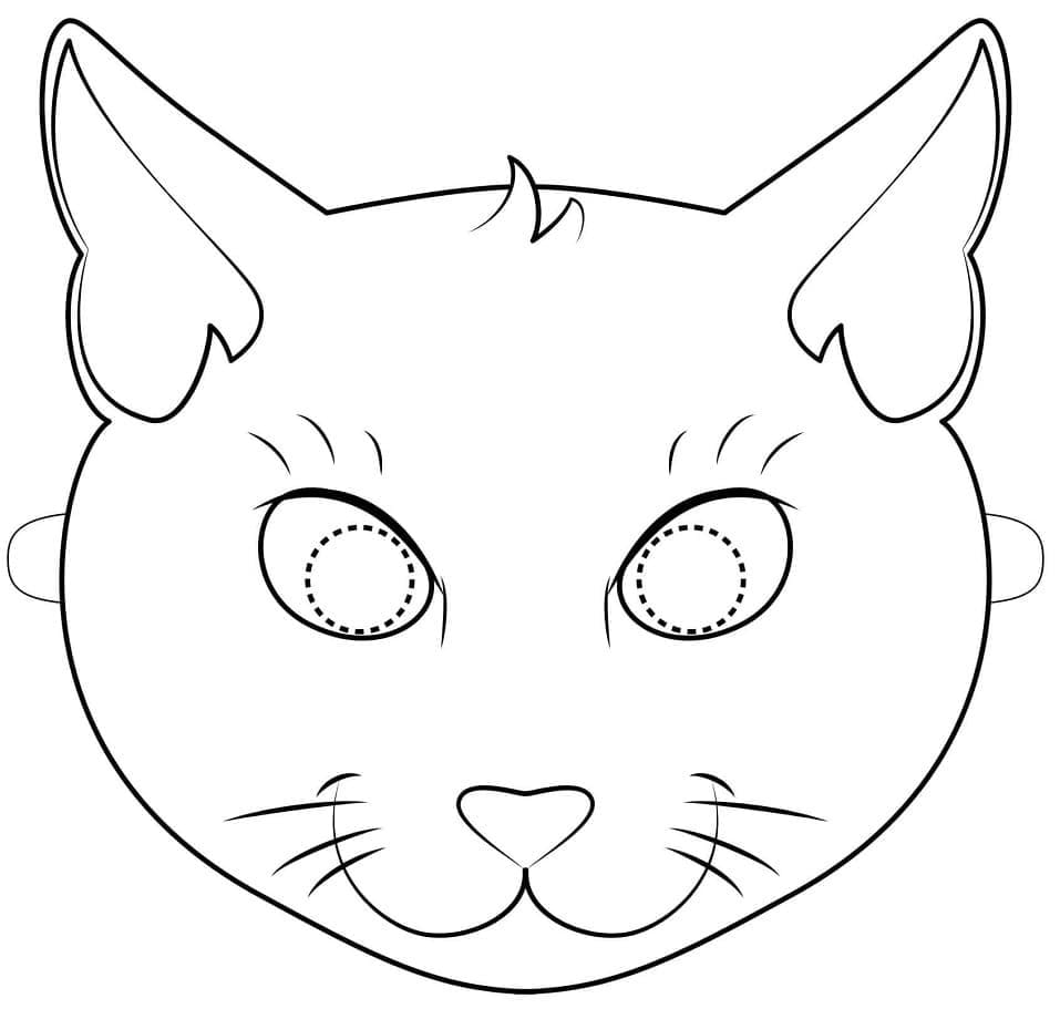 Katt Halloween Maske fargelegging