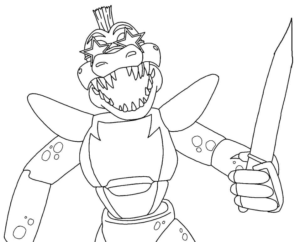 Montgomery Gator fra FNAF fargelegging