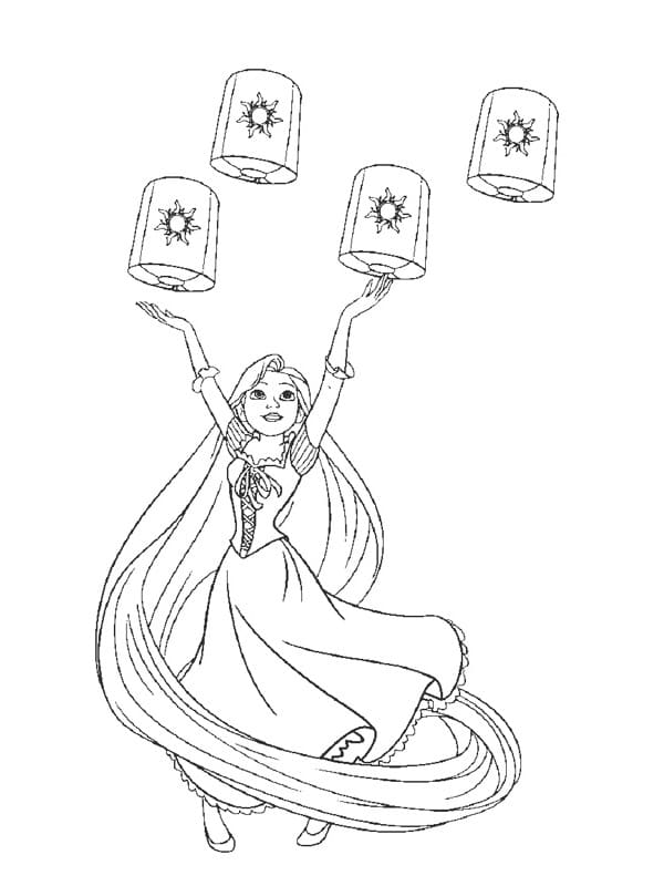 Pen Rapunzel fargelegging