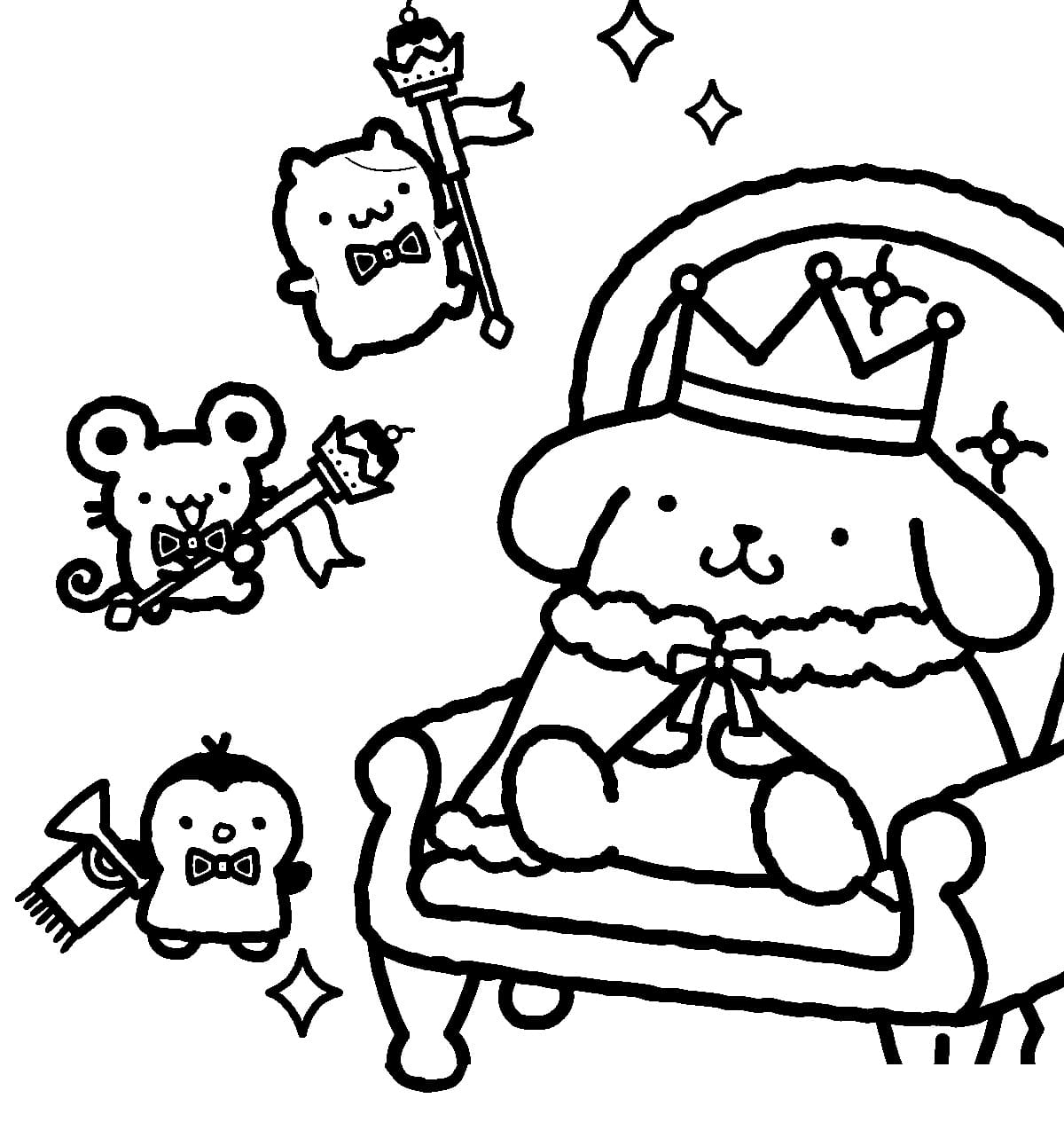 Pompompurin fra Sanrio fargelegging