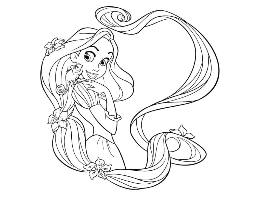 Rapunzel for 4-åringer fargelegging