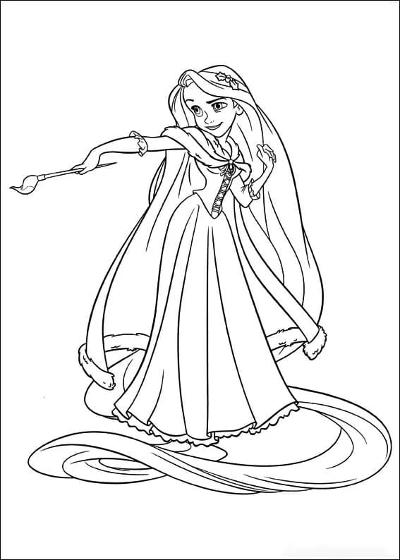 Rapunzel gratis utskrivbar fargelegging