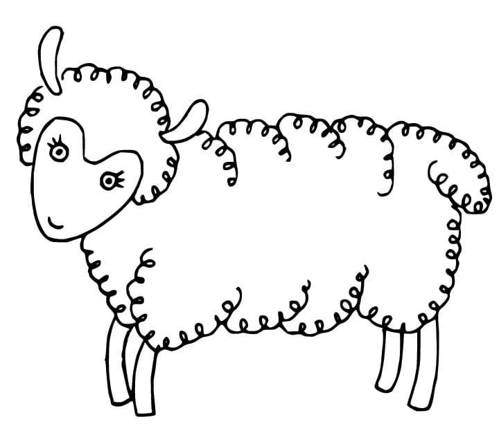 Sau Utskriftbar for Barn fargelegging