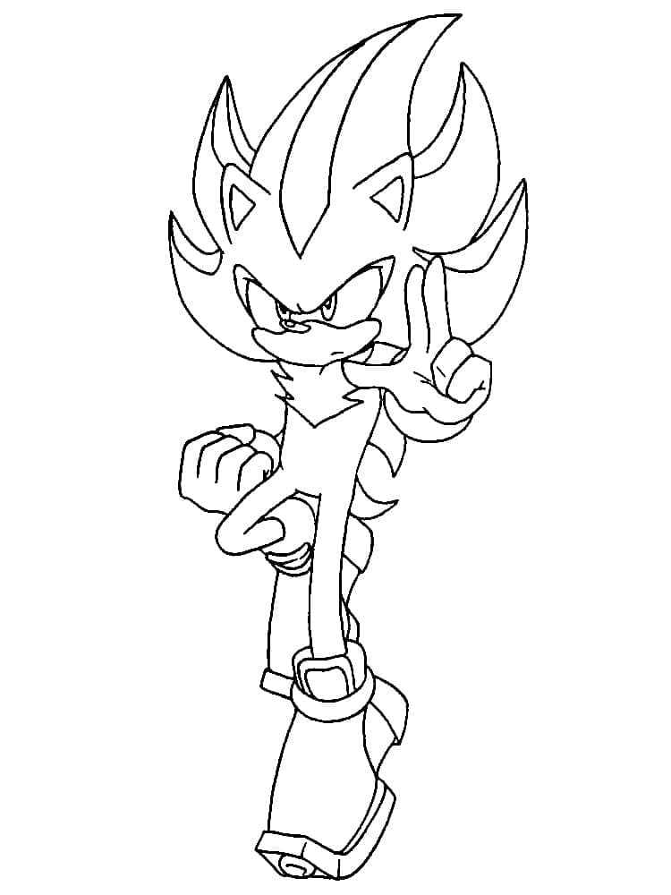 Skriv ut Shadow Sonic fargeleggingsside