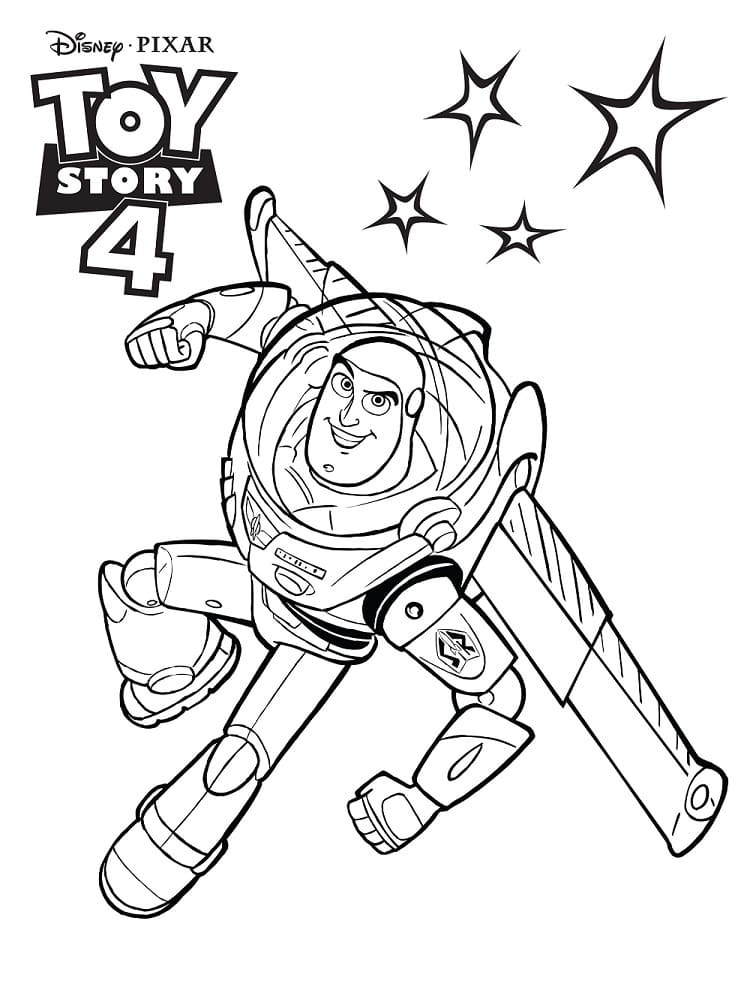 Smilende Buzz Lightyear fargelegging