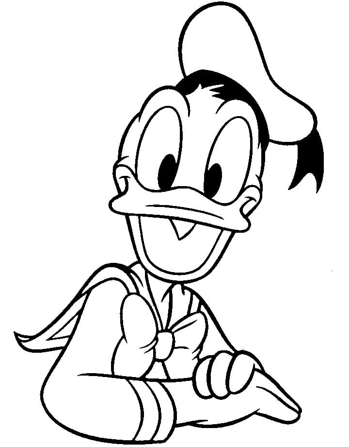 Smilende Donald Duck fargelegging