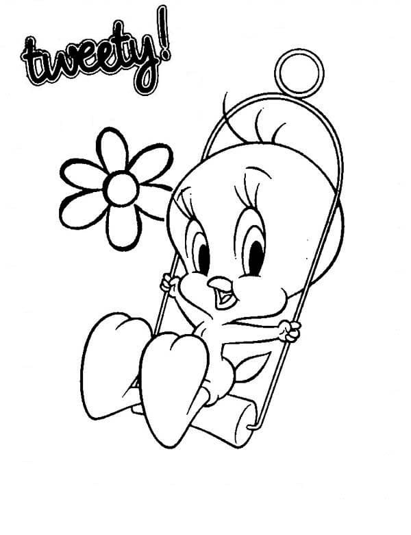 Tweety Bird fra Looney Tunes fargelegging