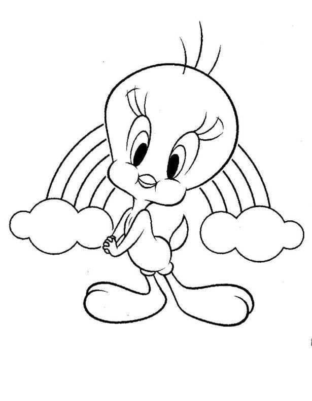 Tweety Bird og Regnbue fargelegging