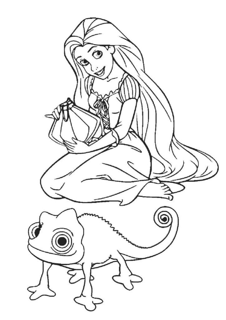 Utskrivbar bilde Rapunzel fargelegging