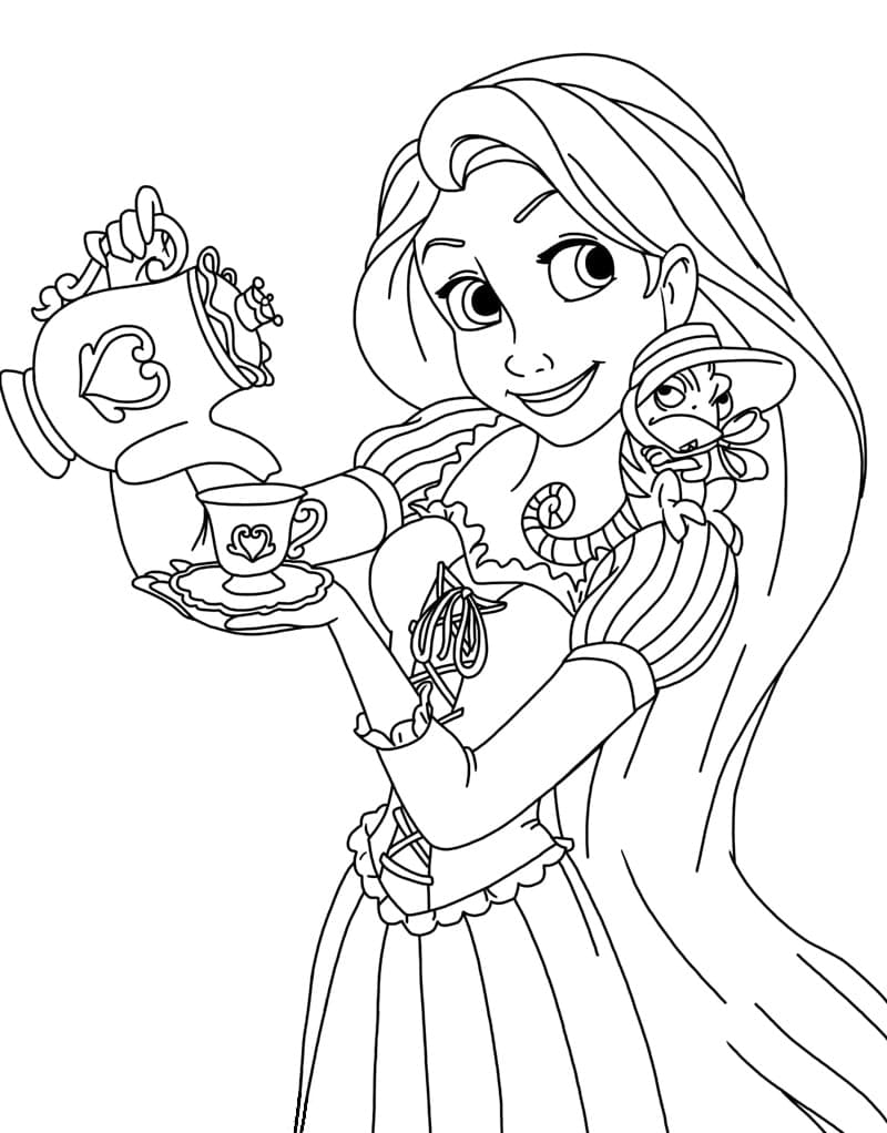 Utskrivbar gratis Rapunzel fargelegging
