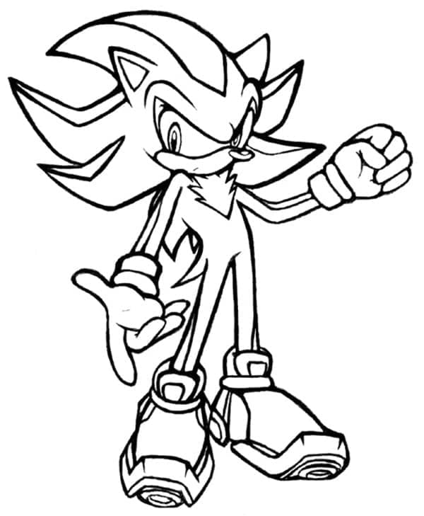 Utskrivbart Gratis Shadow Sonic fargeleggingsside