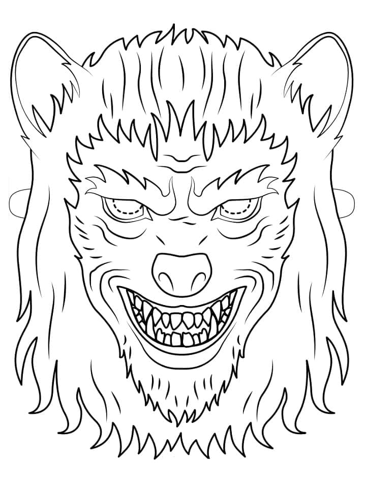Varulv Halloween Maske fargelegging