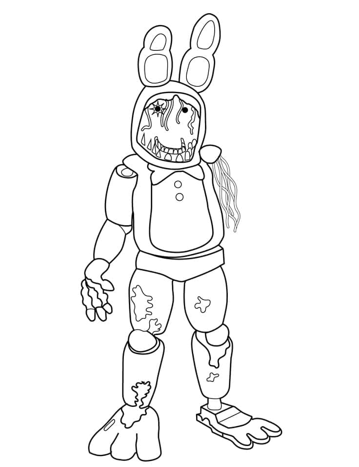 Withered Bonnie fra FNAF fargelegging
