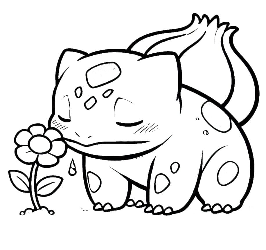 Bulbasaur med Blomst fargelegging