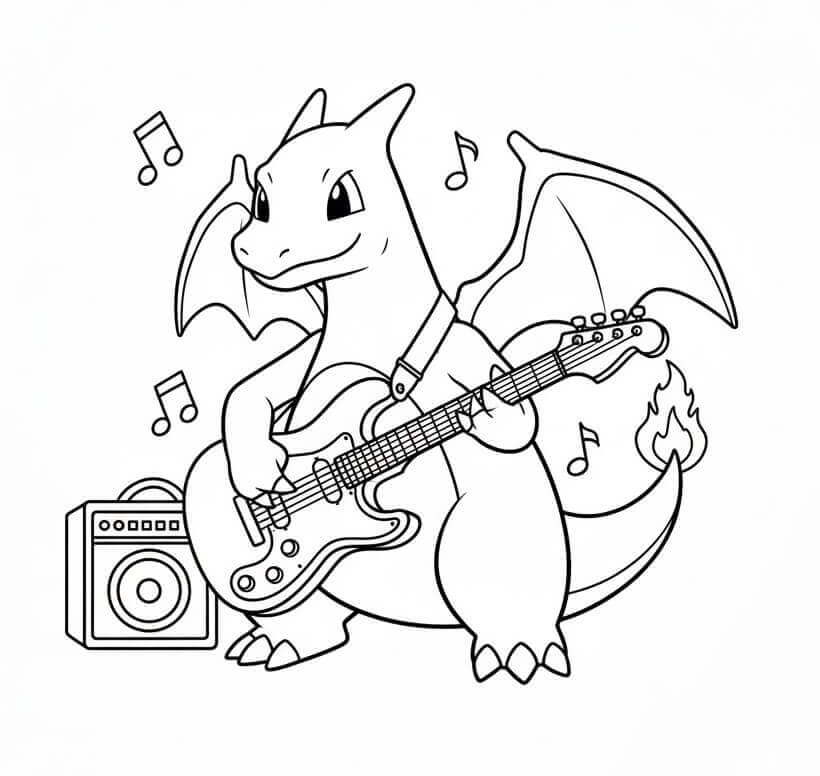 Charizard fra Pokemon fargelegging