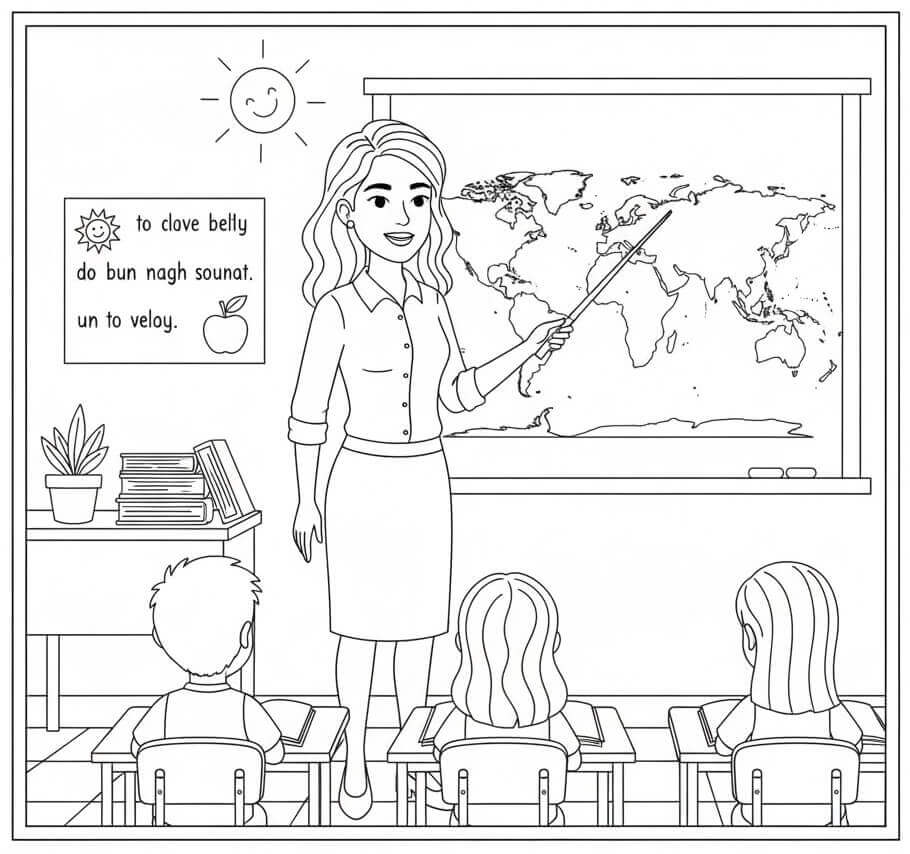 En Lærer fargelegging