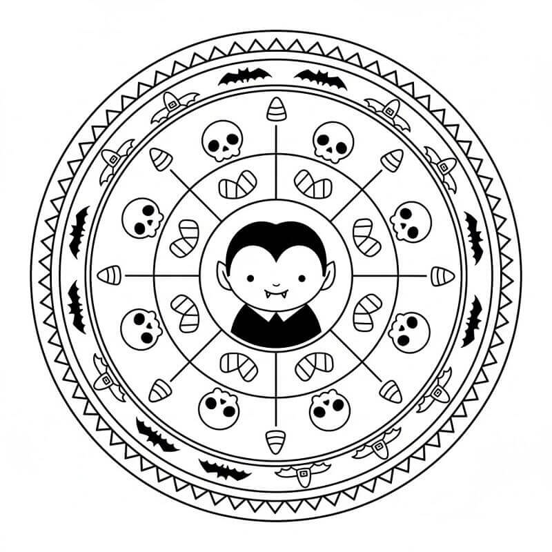 Fabelaktig Halloween Mandala fargelegging