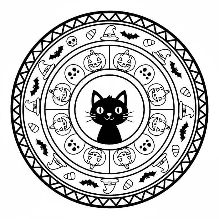 Fantastisk Halloween Mandala fargelegging