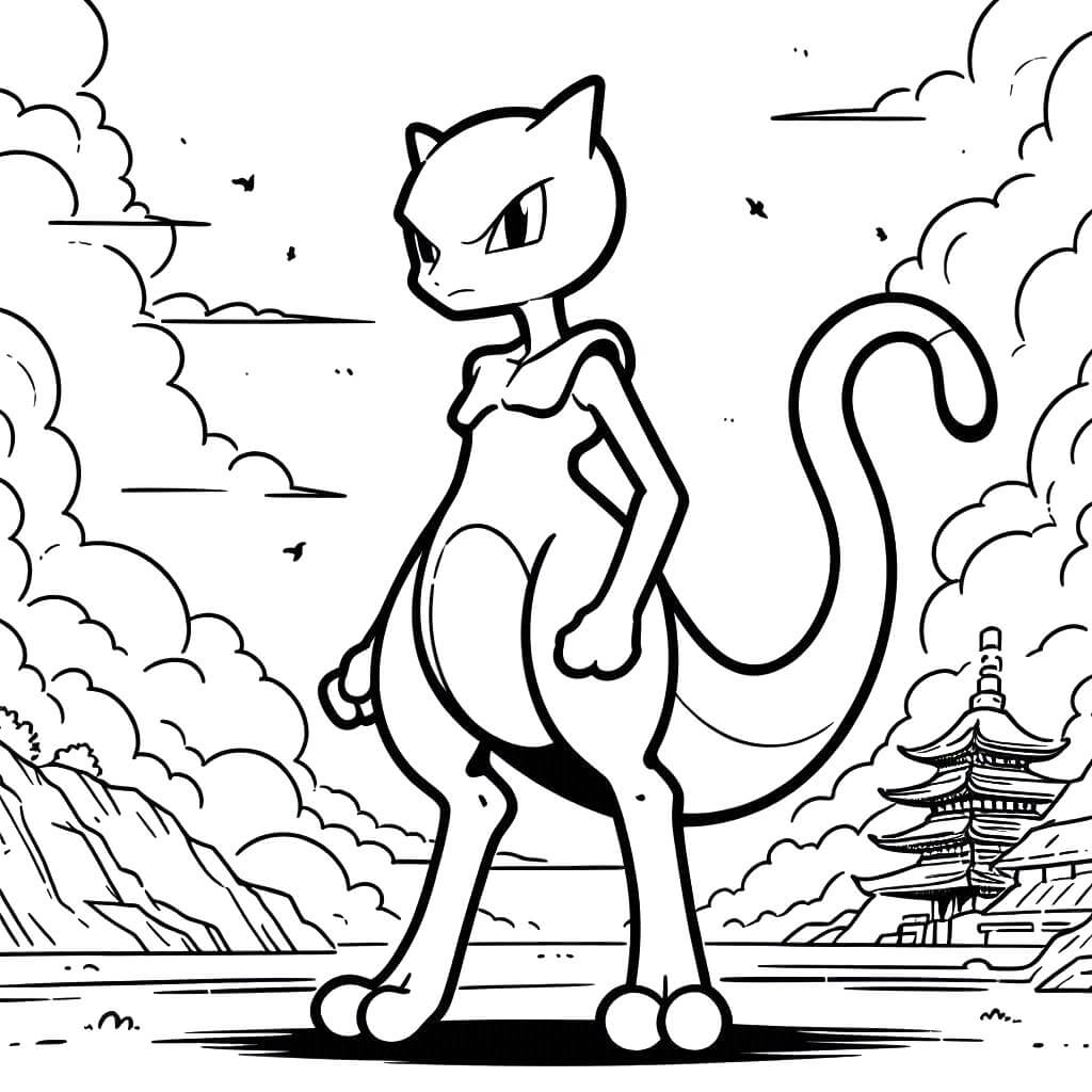 Fantastisk Mewtwo fargelegging
