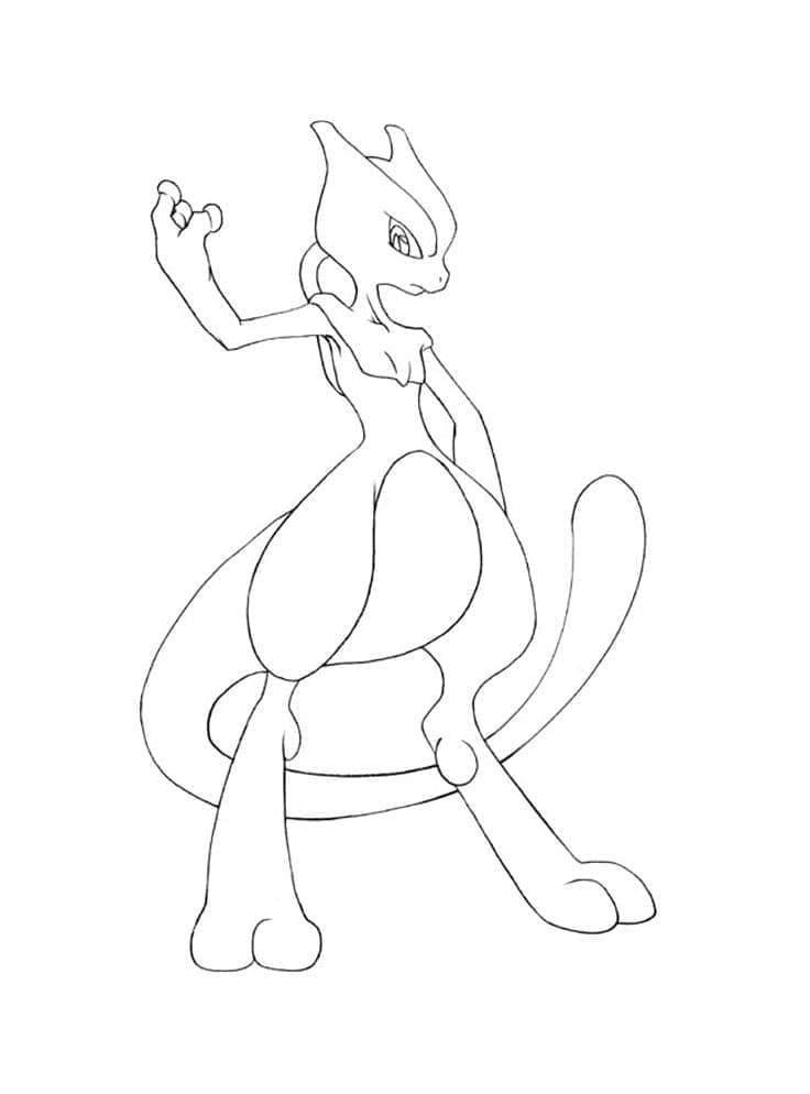 Gratis Mewtwo Utskriftbar fargelegging