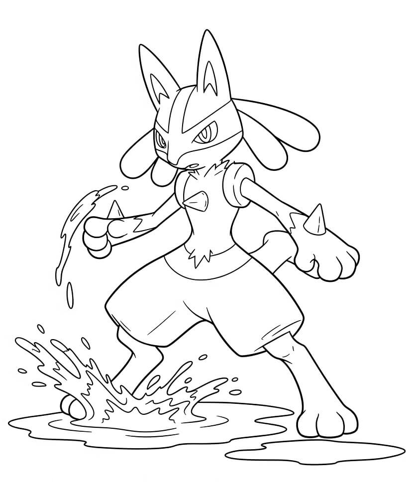 Gratis Utskriftbar Lucario fargelegging