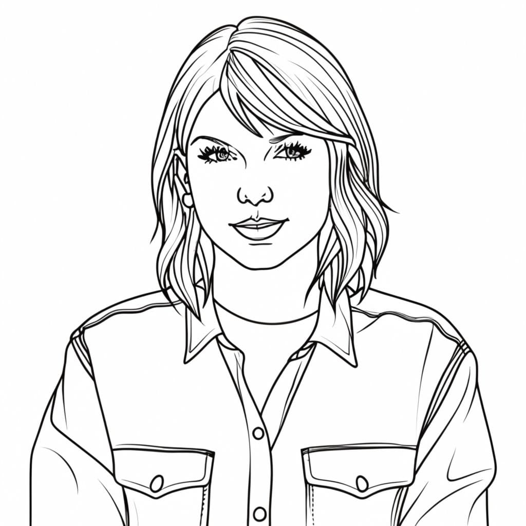 Gratis Utskriftbar Taylor Swift fargelegging