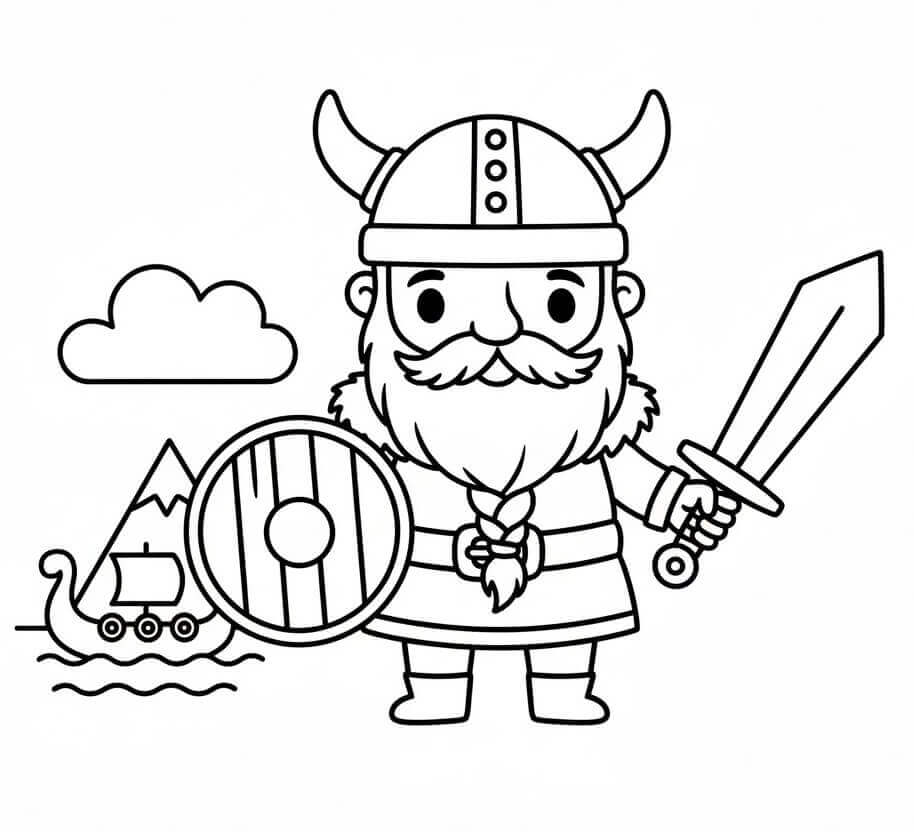 Gratis Utskriftbar Viking fargelegging