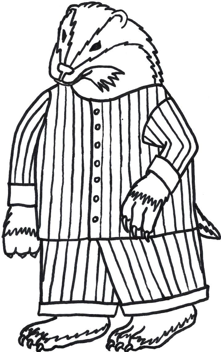 Grevling med Pyjamas fargelegging