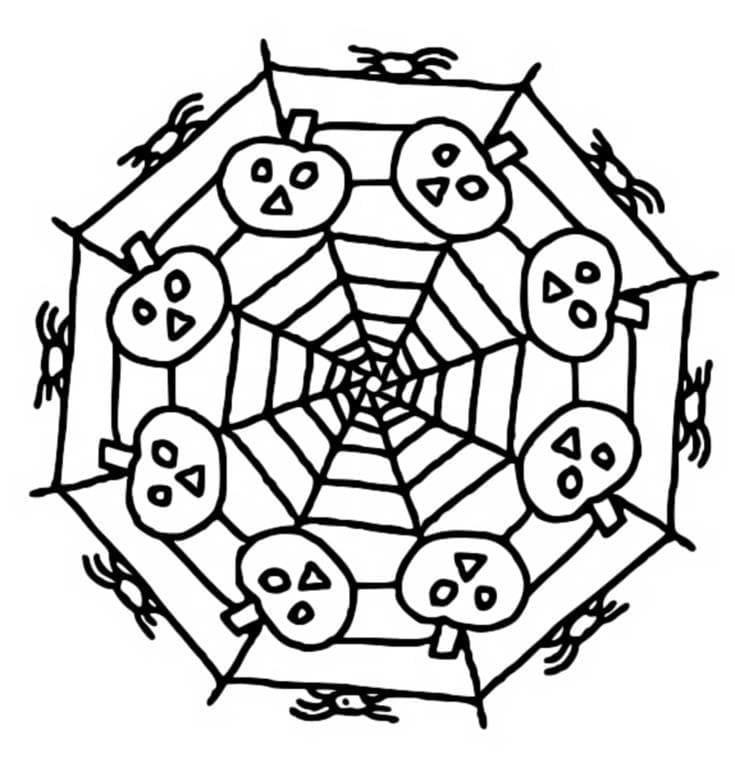 Halloween Mandala Bilde fargelegging