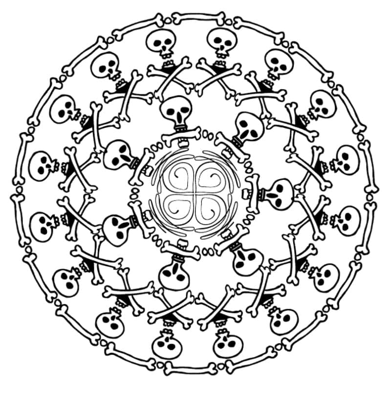 Halloween Mandala Gratis fargelegging