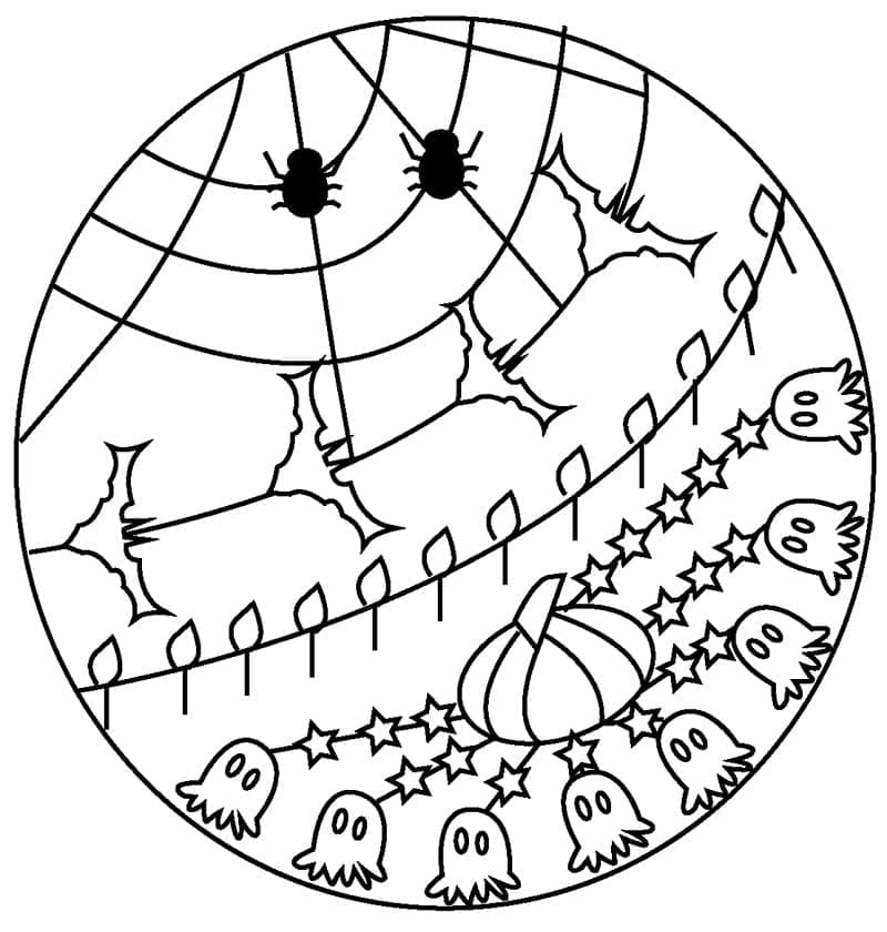 Halloween Mandala Uten Kostnad fargelegging