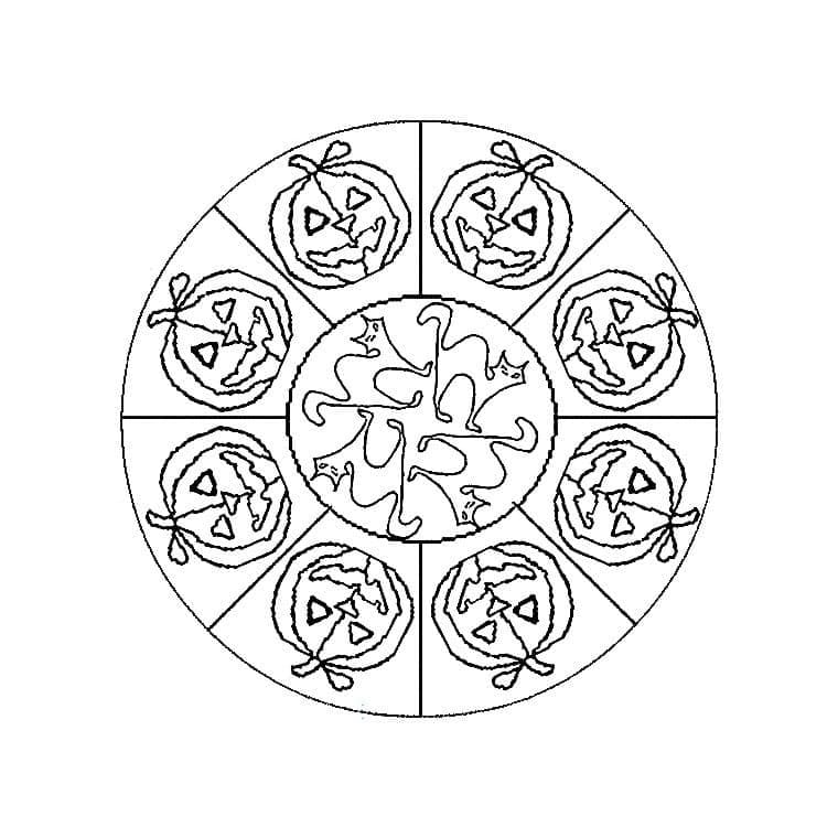 Halloween Mandala Utskriftbar fargelegging