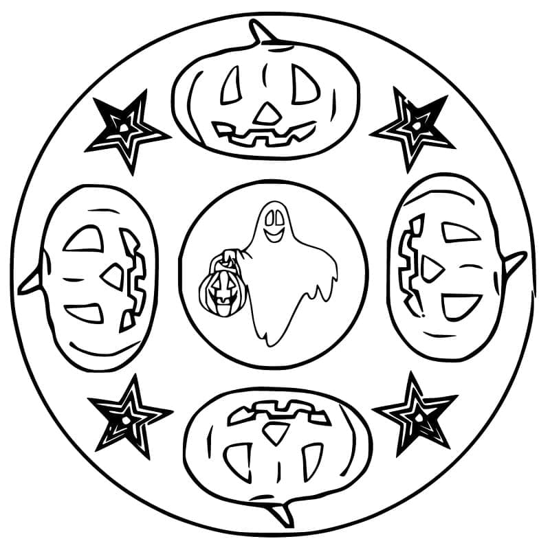 Halloween Mandala for 1-åringer fargelegging